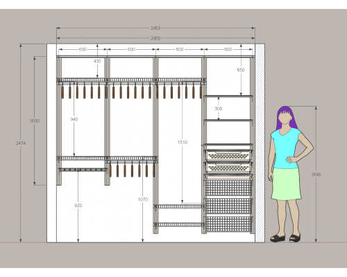 Система хранения с сетчатыми полками